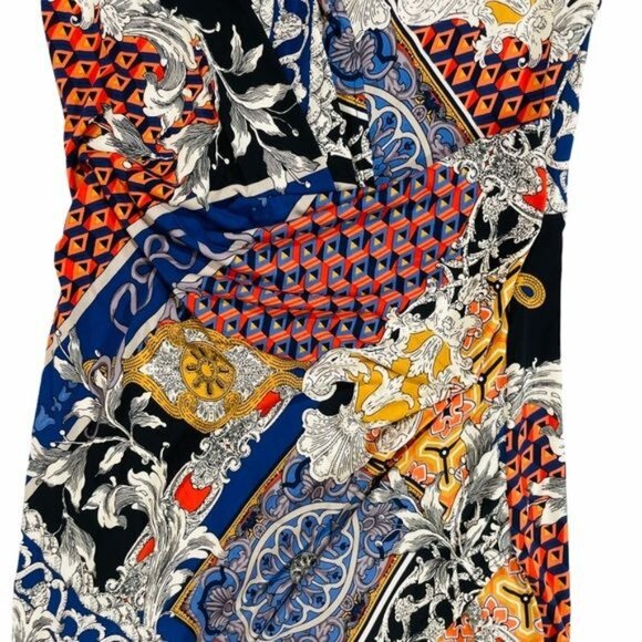 Cameo Y2K Floral Multi Color Bodycon High Low Hem Wrap Dress - Picture 9 of 10